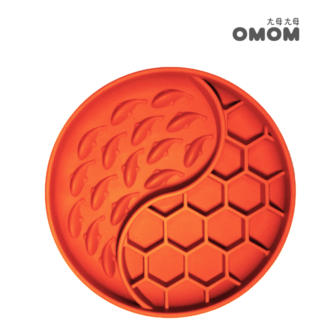 OMOM 寵物舔食墊-蜂巢海洋 雙功能款